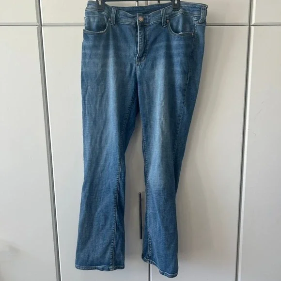 Seven7 Womens Bootcut Jeans Size 16 Medium Wash Stretch Denim Blue Pants