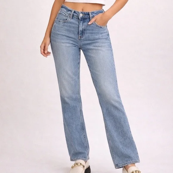 Abercrombie & Fitch Curve Love 90s Straight Ultra High Rise Jeans‎ Blue 25 0 J1