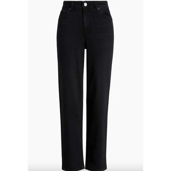 NWT Paige Denim Jeans Size 32 Sarah Straight Ankle High Rise Jeans‎ Vacant Black