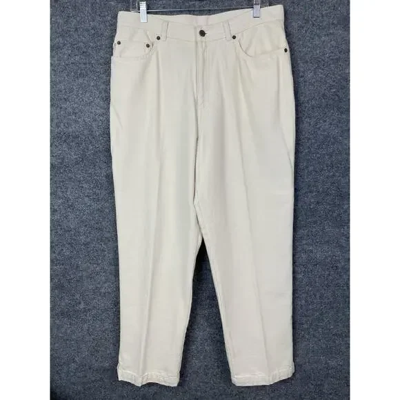 Lauren Jeans Co.‎ Women's Size 14 Cream Off Ivory Relaxed Ankle