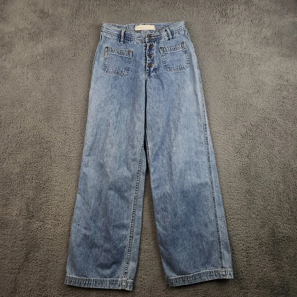 Vintage 90s GX Wide Leg Baggy High Waist Trouser Jeans Womens 5/6 Bareback Y2K