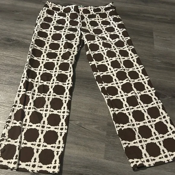 Lilly Pulitzer Brown and White Patterned Pants