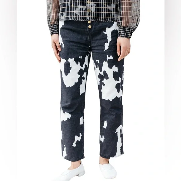 House of Sunny Jessie jeans in cow print size 4