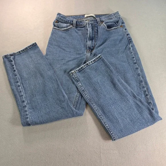 Abercrombie & Fitch Ankle Straight Ultra High Rise Jeans Blue Women 27 4R