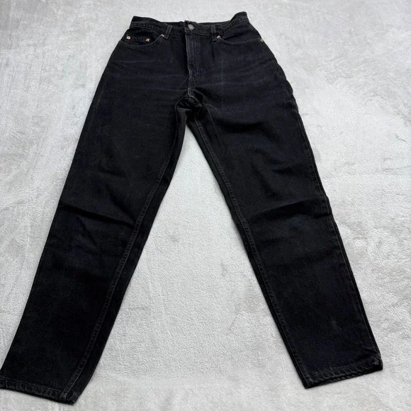 VTG Levis 551 Relaxed Tapered Leg Jeans Womens 10 Black High Rise USA Made 90s