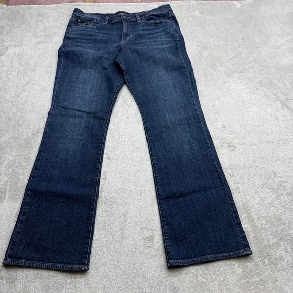 Lucky Brand Sweet Boot Jean Women 14/32 Dark Mid Rise Bootcut Western Boho Denim