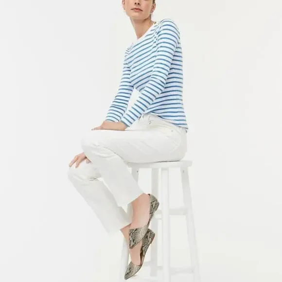 NEW NWT J.Crew White Slim Boyfriend Jean Size 28T‎ High-Waisted Raw Hem 5-Pocket