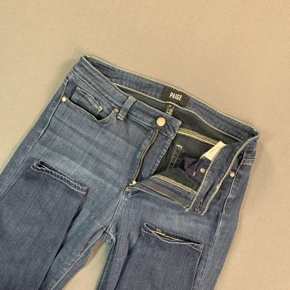 Paige Jeans Womens 29x28 Blue MD Wash Hoxton Ankle‎ Mid Rise Slim Stretch Denim