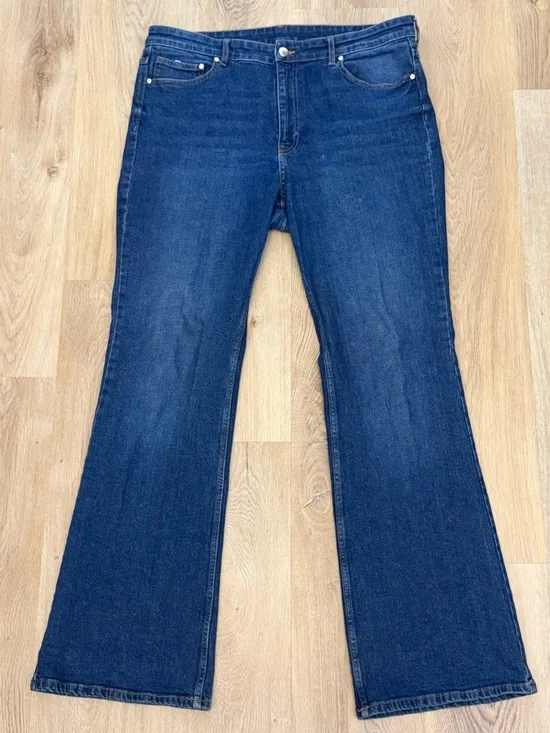 &Denim Dark Blue High Waist Bootcut Jeans