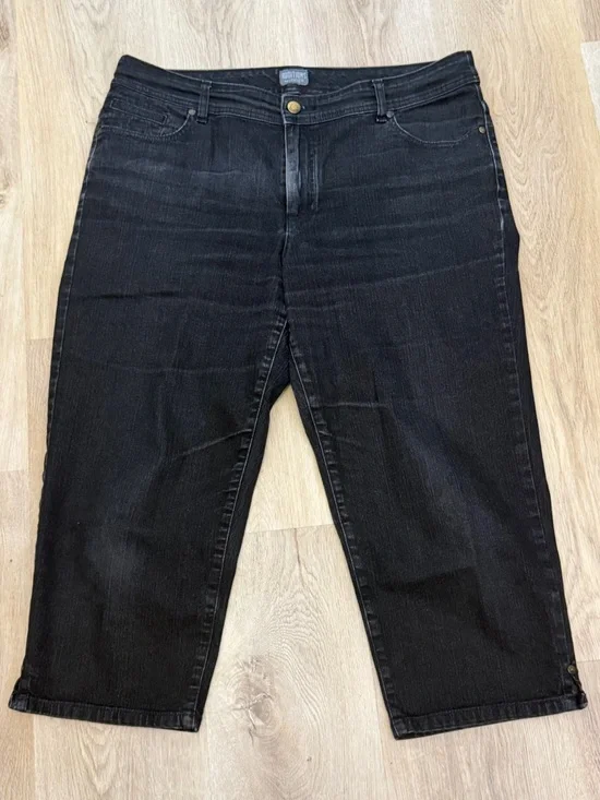 Additions by Chicos Faded Black Crop Pants