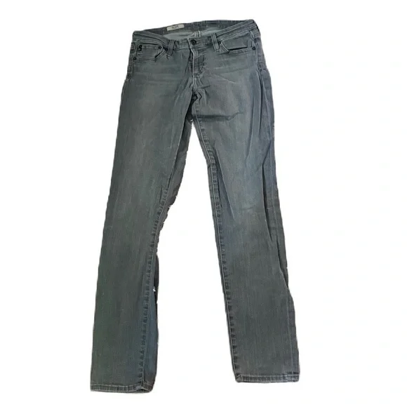 AG Adriano Goldschmied Women's Gray Jeans 28R The Stilt Cigarette Leg