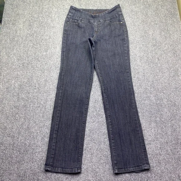 Jag Jeans Womens Peri Straight Pull On Dark Wash Indigo Denim Pants Size 6