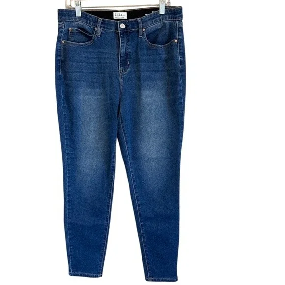 Nicole Miller New York Soho High‎ Rise Ankle Skinny Denim Blue Jeans 12 Stretch