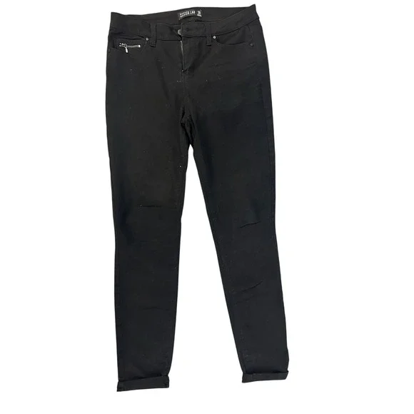 DESIGN‎ LAB Women Black Skinny Jeans Zipper Detail Size 28