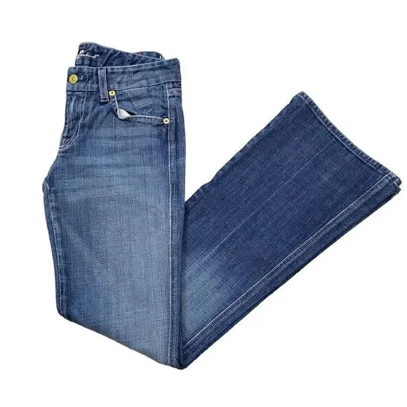 7 For All Mankind Ladies Boot Cut Medium Wash Jeans‎ Size 26