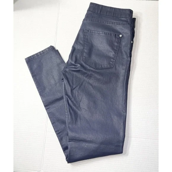 Mango Denim Jeans Women's 6 Blue Waxed Cotton Belle‎ Date Night