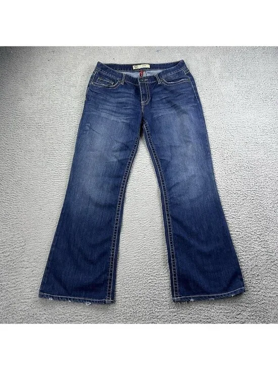 BKE Buckle Kate Y2K Bootcut Blue Jeans Size 32x31.5 Cowgirl Stretch