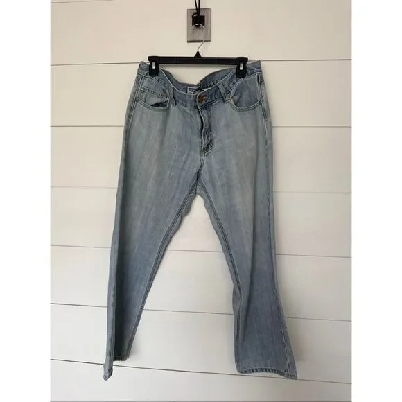 Vintage Old Navy Women’s 16 Light Wash 100% Cotton Low Waist Jeans Y2K 2000s