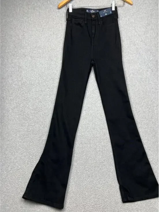 Hollister Denim Jeans Womens 0R 24W / 31L Highest Rise Black Flare Leg Causal