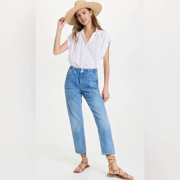 Veronica Beard Arya Cropped High-Rise Straight-Leg Jeans