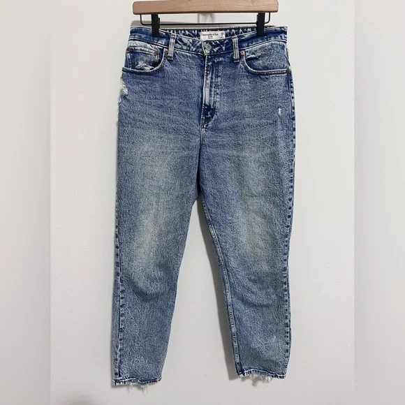 Abercrombie & Fitch The Mom High Rise Jean Long Curve Love