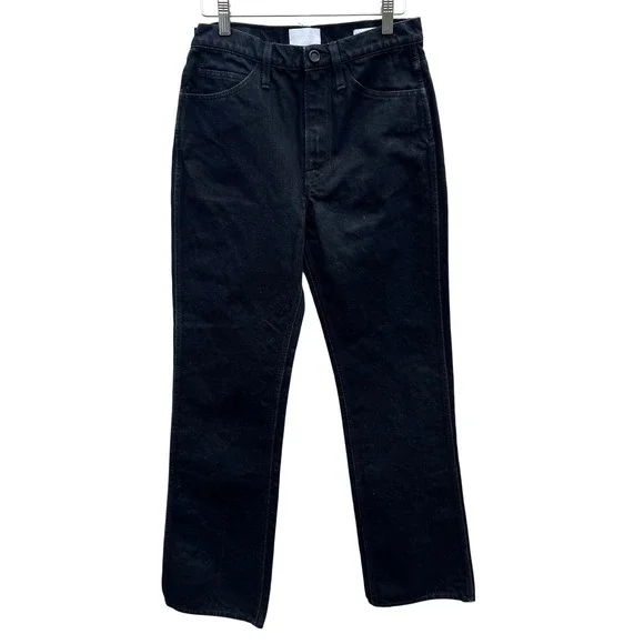 FRAME Le Italien Flare Jeans Noir‎ Black High Rise Rigid Cotton Italy 26 x 32