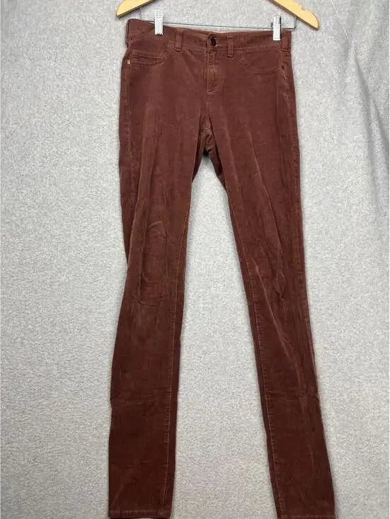 Pilcro And Letterpress Corduroy Serif Pants Women Sz Tall 26T Classic Rust Winte