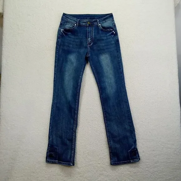 Glkaend Jeans Womens L 28 Bootcut Stretch Denim Cotton Blend Blue Medium Wash‎