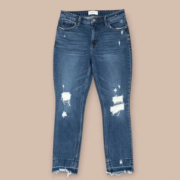 Abercrombie Curve Love High Rise Skinny‎ Jeans Distressed Blue 29/8