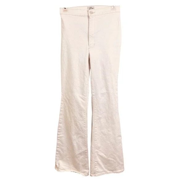 J Crew Cream Denim‎ Bell Bottom Wide Leg Jeans Boho Hippie Size 29x31 Woman's