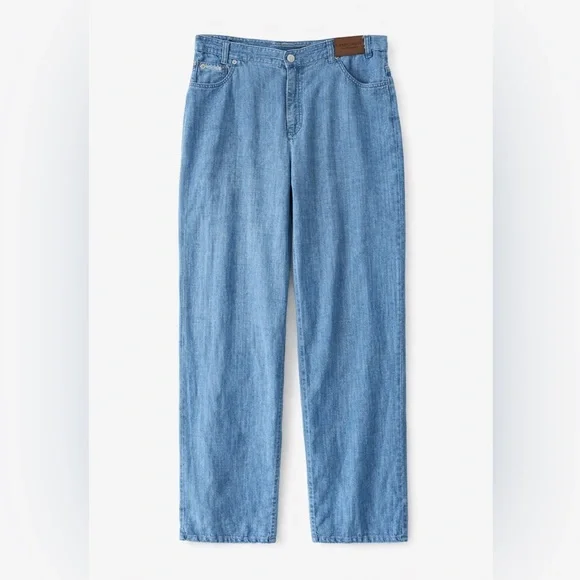 Lauren Jeans Co Ralph Lauren 100% Linen Jeans Women’s Size 16 Blue