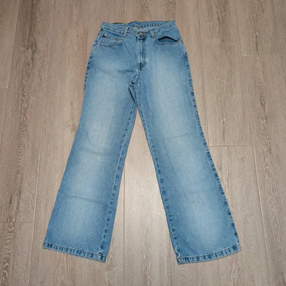 Polo Jeans Co Ralph Lauren Vintage 90s Flare Light Wash Denim‎ Womens 10 29x30.5