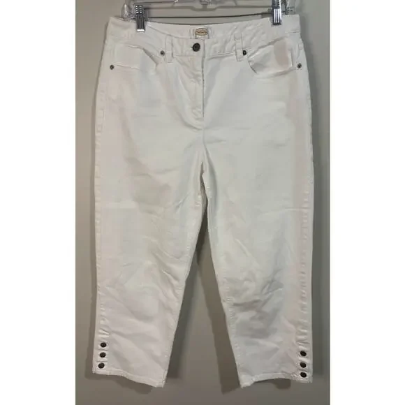 Talbots White‎ Stretch Crop Jeans Size 10