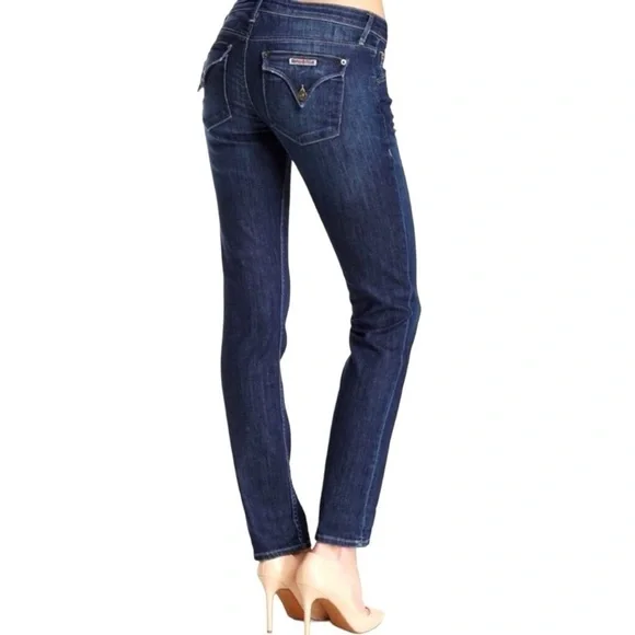 Hudson Jax Boyfriend Skinny Jeans Size 24‎ Medium Wash Flap Pockets