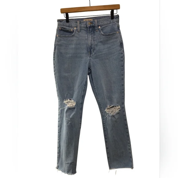 Madewell, The Perfect Vintage Jean, Distressed Knees, Frayed Hemline, Women's 27