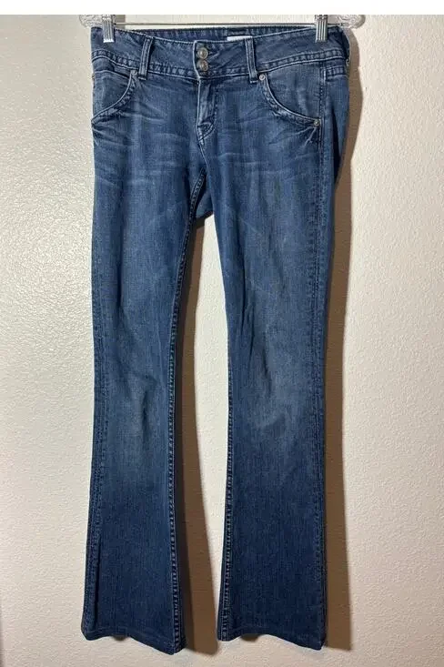 Hudson Women's Size 26 Vintage Y2K Low-Rise Bootcut Hip-Hugger Blue Jeans