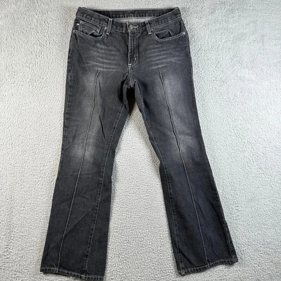 Y2K Polo Jeans Co Ralph Lauren Women 10 Bootcut Pintuck Faded Black Grunge Indie