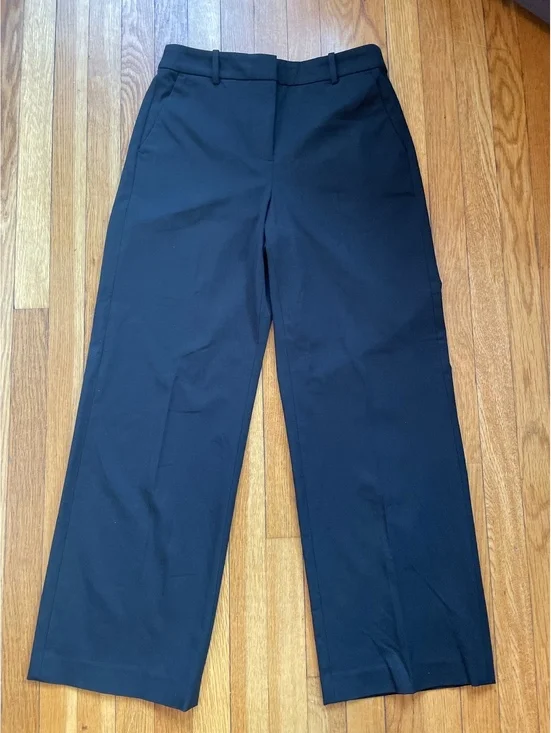 J. Crew Remy full-length high-rise wide-leg pant Black Size 4 NWT Career