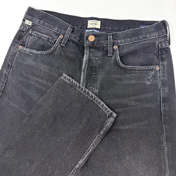 Citizens of Humanity Charlotte High Rise Straight Jeans‎ Black Womens Size 28