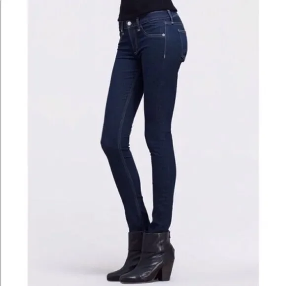 Rag & Bone The Legging Skinny Jeans - Clean Indigo Medium Wash‎ Low-rise Sz 25