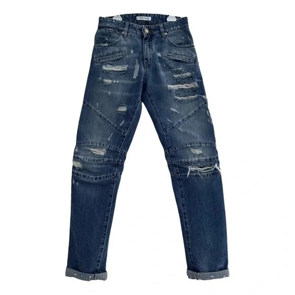 Pierre Balmain Women’s Distressed Blue Jeans size 24
