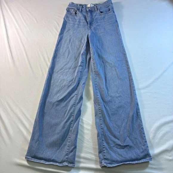 FRAME Le High Wide Leg Jeans Integrity Blue Wash Size 25 OPLSP291