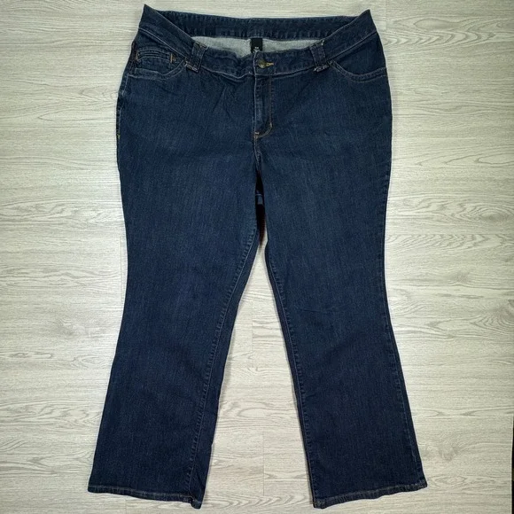Lane Bryant Womens Jeans Bootcut Dark Wash Blue 20 Average Stretch Denim Pockets