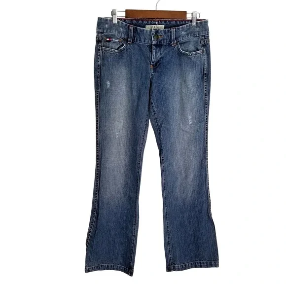 Vintage Y2K Tommy Hilfiger‎ Women X-tra Low Boot Jeans Blue Medium Wash 2000s