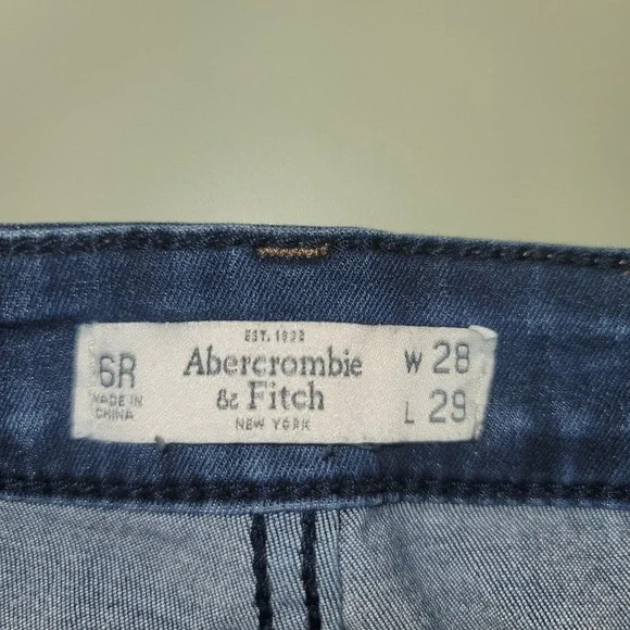 Abercrombie & Fitch High Rise Skinny‎ Jeans Womens 6R W28 L29 Medium Wash Blue