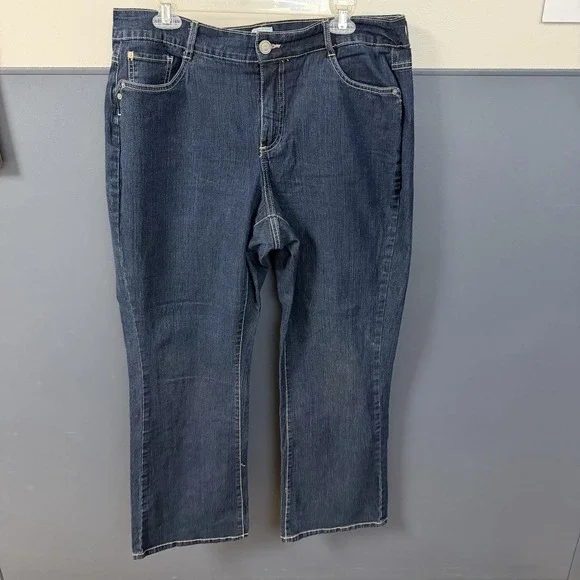 Just My Size Women's‎ Blue Dark Wash Boot Cut Denim Jeans Size 18W