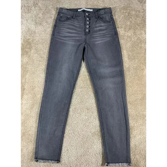 Tinseltown Jeans Women's Size 9 Skinny High Rise Button Fly Stretch Black #278