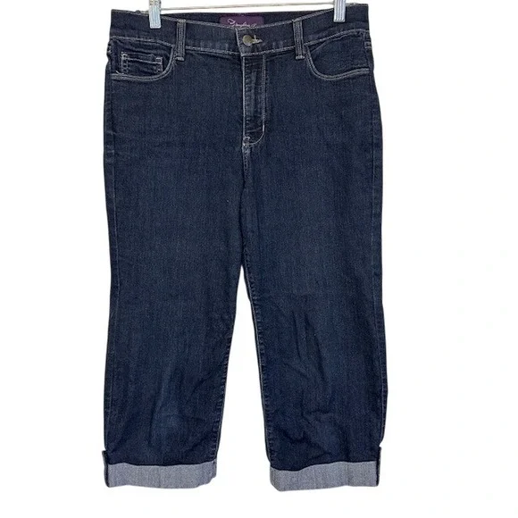 NYDJ Not Your Daughter's Jeans Women Denim‎ Jean Crop Capri Cuff Hem Stretch 10