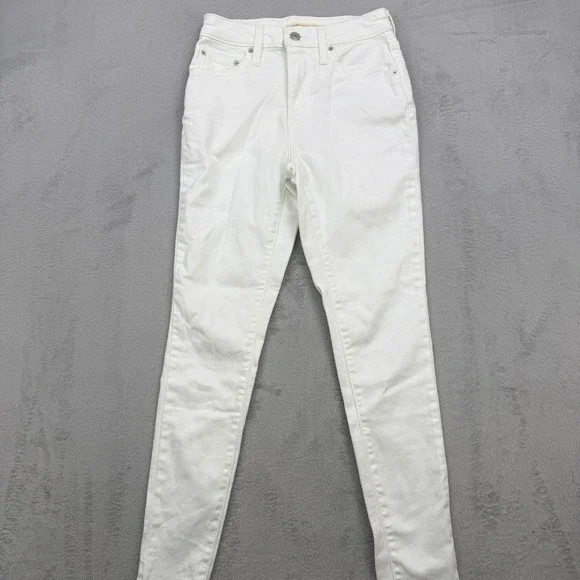 Levis 721 Jeans Womens 26 High Rise Skinny White‎ Denim Pants 5-Pocket Stretch