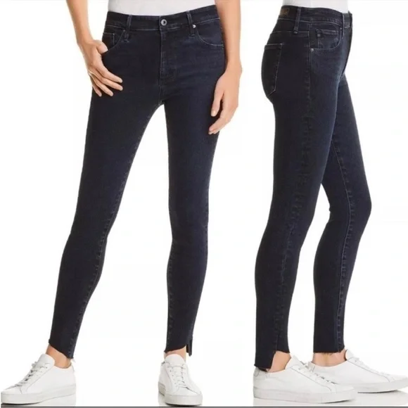 AG Adriano Goldschmied The Farrah High Rise Skinny Ankle Jeans Black 27